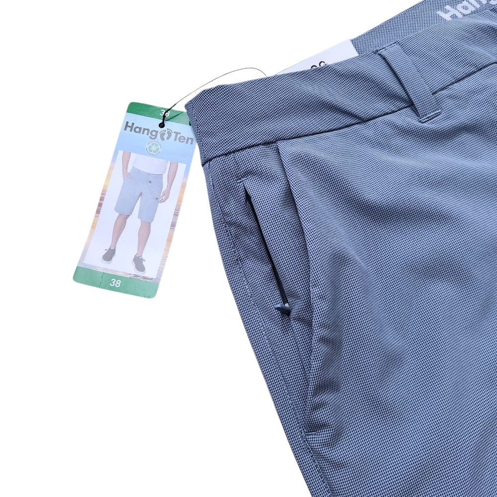 HANG TEN Men's Hybrid Light Blue Zipper Pockets Regular Fit Shorts Size 38 (XL) - Picture 6 of 13